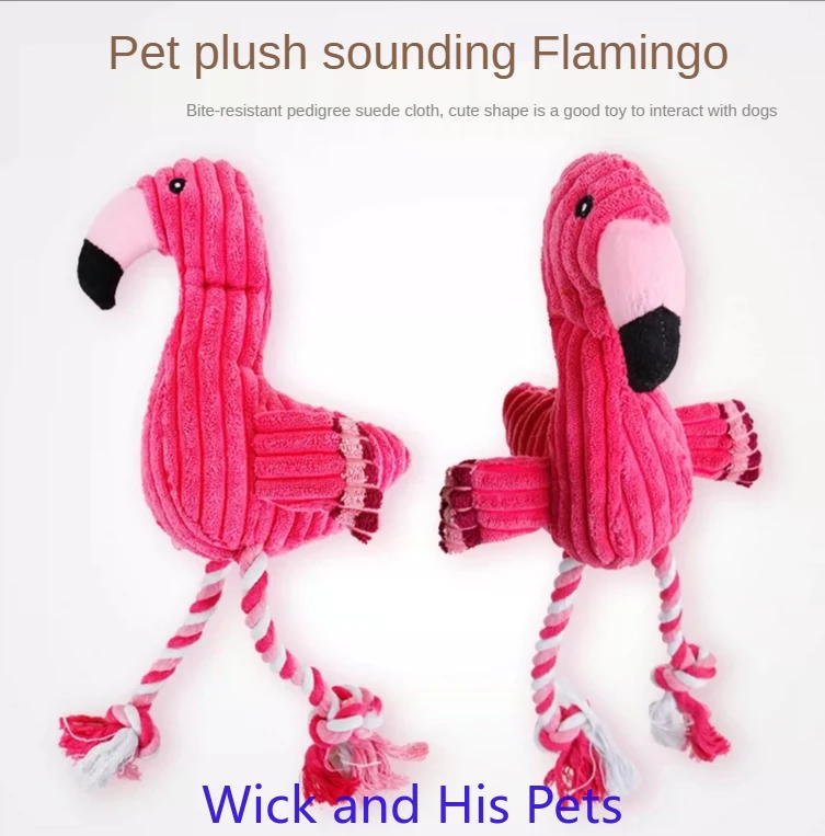 

Pet Dog Toy Molars Sound Wool Cotton Rope Pet Products Flamingo New Products for Cats Dogs Puppy Chew Toy Pet Toys Dog Supplies