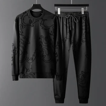 

New high-end spring and autumn men's sports sweater long-sleeved suit casual sportswear early autumn two-piece suit