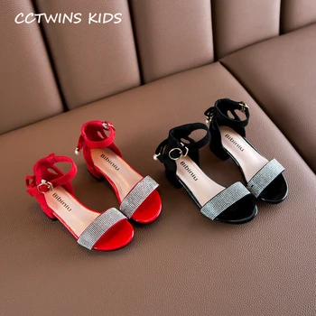 

Kids Red Sandals 2020 Summer Children Fashion Butterfly Princess Heel Baby Girls Rhinestone Sandals Toddlers Brand Shoes PS815