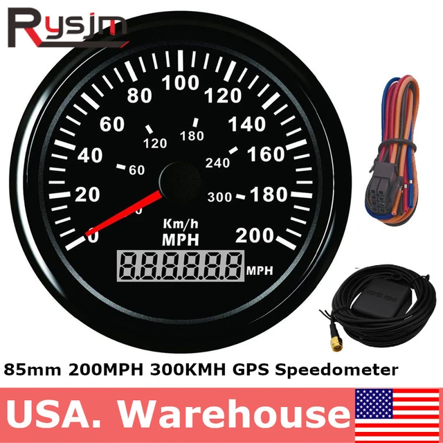 120 200 km/h Boot GPS Tacho Gauge Motorrad Geschwindigkeit Kilometerzähler  Mit GPS Antenne fit für Boot Auto Auto lkw - AliExpress