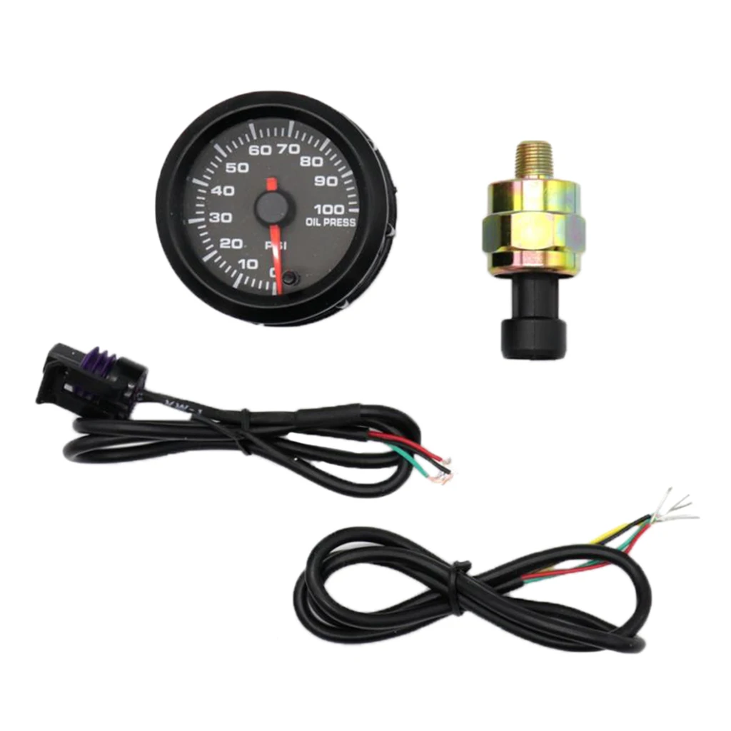 Digital 52mm 2'' LCD Auto Car Oil Pressure Gauge Pressure Meter With Sensor
