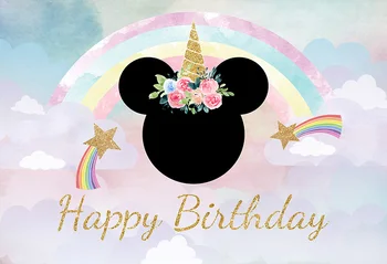 

Unicorn Party Rainbow Newborn Baby Shower Birthday Backdrop Vinyl Photography Background For Photo Studio Photophone Prop