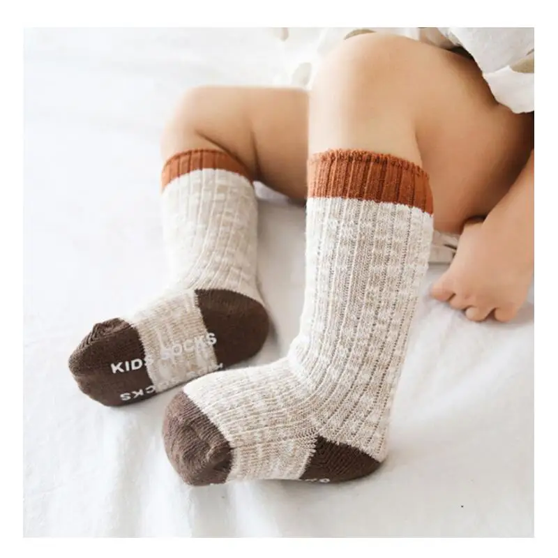 Детские однотонные хлопковые носки до лодыжки, Разноцветные детские белые гольфы, гольфы, теплые зимние толстые носки, 5 пар/лот