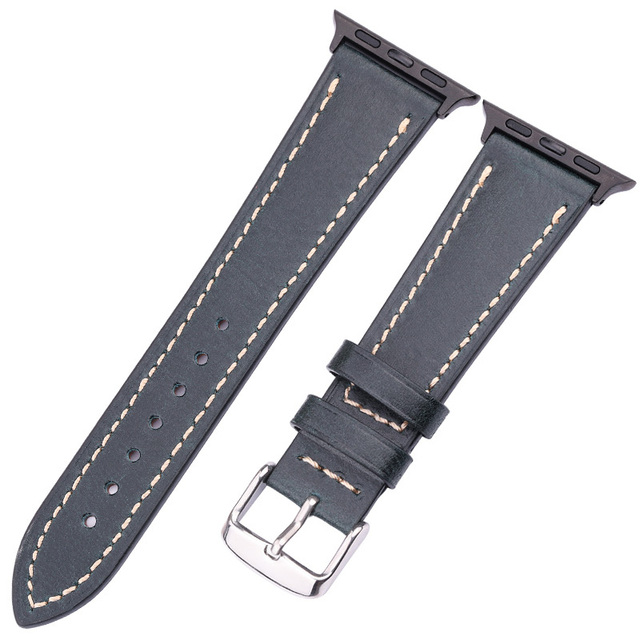 Leather Loop Bracelet Belt For Apple Watch Band Strap 44mm 42mm 40mm 38mm SE Series 6 5 4 3 2 1 Cowhide Watchbands