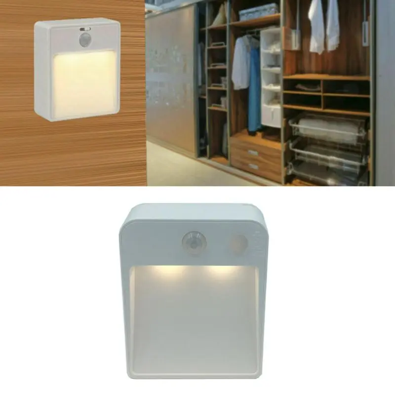 Маленький светодиодный Ночной светильник движения PIR Сенсор автоматический