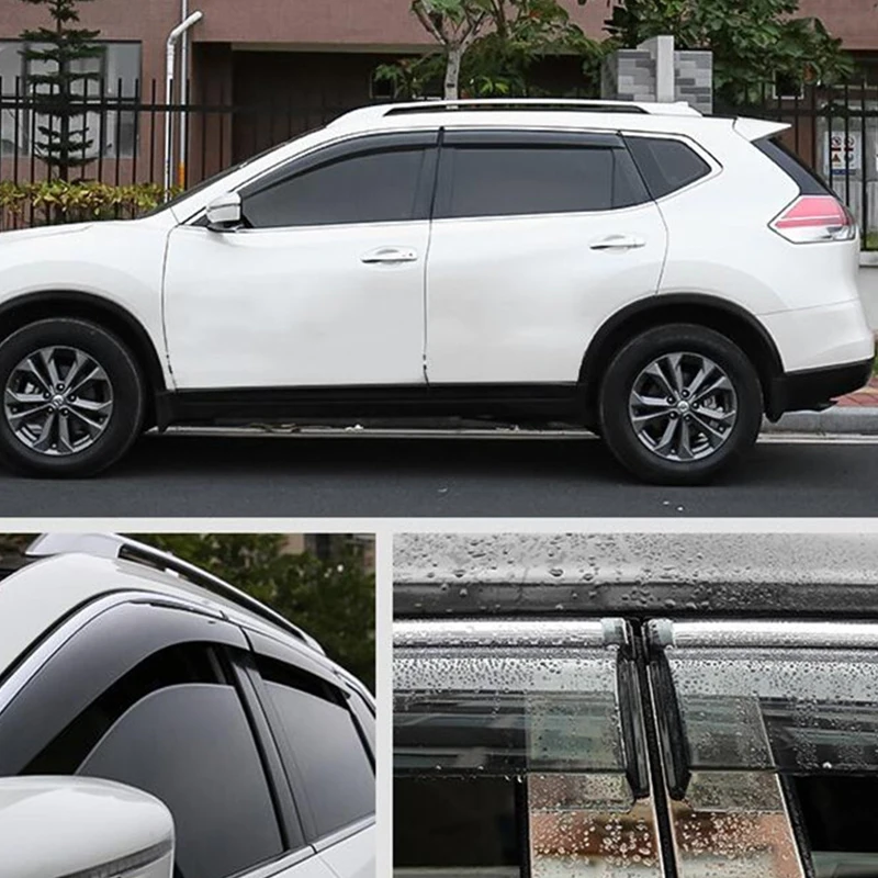 

CEYUSOT FOR 4PCS NISSAN X-TRAIL WINDOW VISOR WINDOWS SIDE SUN RAIN PROTECTION SHIELD EXTERIOR BODY ACCESSORIES X-TRAIL 2014-2020