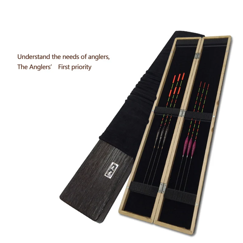 

RQNQ 1PCS 2021 New boutique wooden buoy storage box large capacity float buoy box two-layer or three-layer fishing tackle box