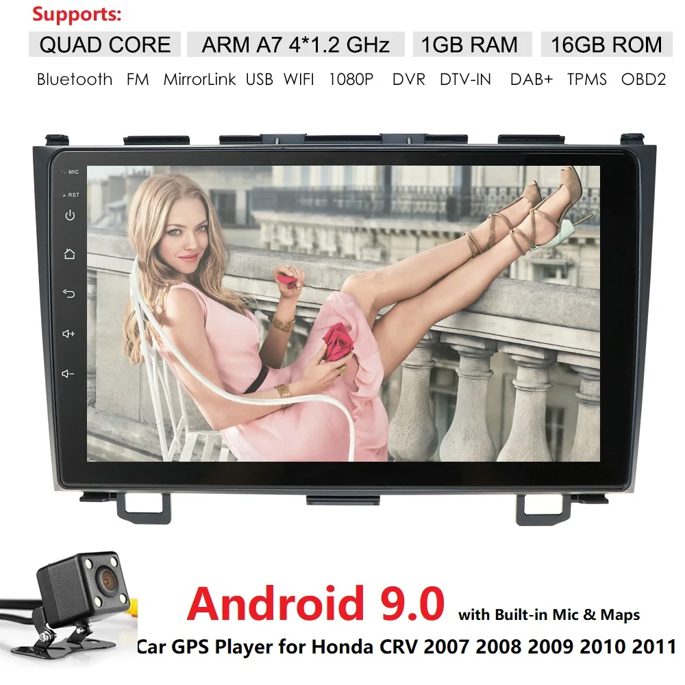 

HD Quad Core 1024X600 Android 9.0 Car Multimedia Player For Honda CRV CR-V 2006-2011 4G WiFi GPS Navigation Stereo Video auto pc