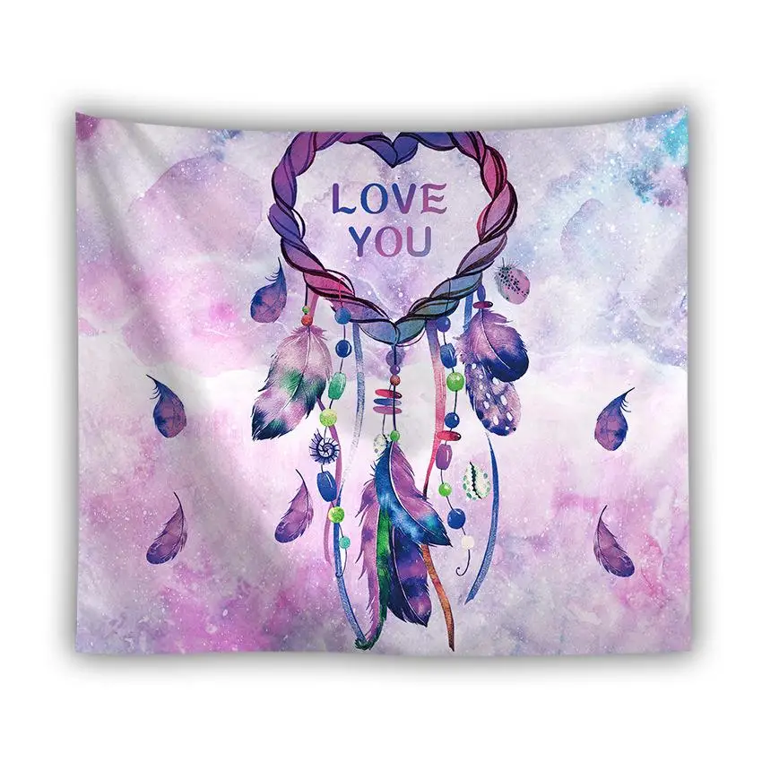 Hanging Cloth Feather Mandala Background Wall Bedroom Decoration Tapestry Dream Catching Net Large Live Photo - Цвет: 05