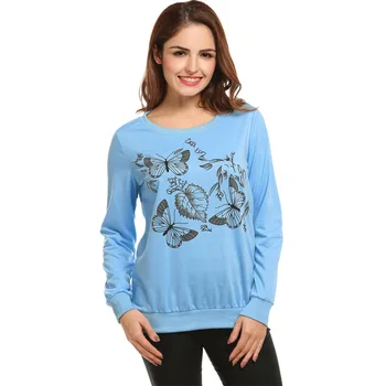 

Daily suit OWLPRINCESS 2019 autumn new fleece ladies long sleeve printing solid color printing long sleeves