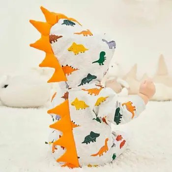 

Fashion Newborn Baby Boys Girl Kids 2020 Funny Cute Dinosaur Doodle Romper Head Angle Decor Jumpsuit Outfit Clothes 0-24M