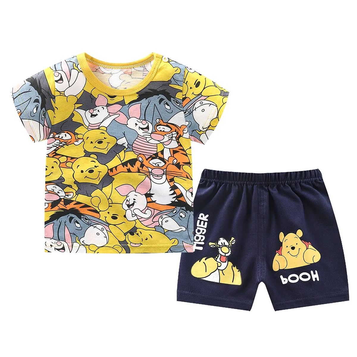 2021 Summer Children's Clothing Sets Newborn Baby Boys Girls Disney Daisy Mickey Short Sleeve T-shirt And Shorts 2-piece Suit baby clothing set red	