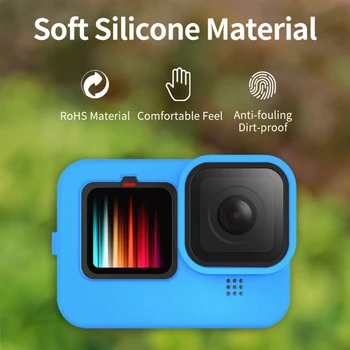 

Droproof Vlogging Case Cage Kit Silicone Camera Protective Frame Case Lens Cap Set for GoPro Hero9 Accessories