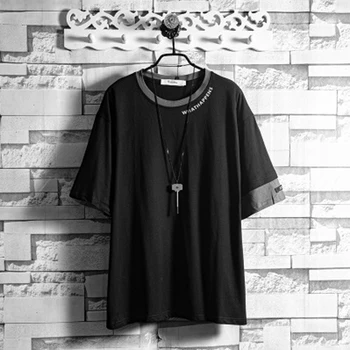

2020 new Japanese round neck T-shirt men's summer youth trend wild Korean five-point short-sleeved handsome tide brand YJJ-60