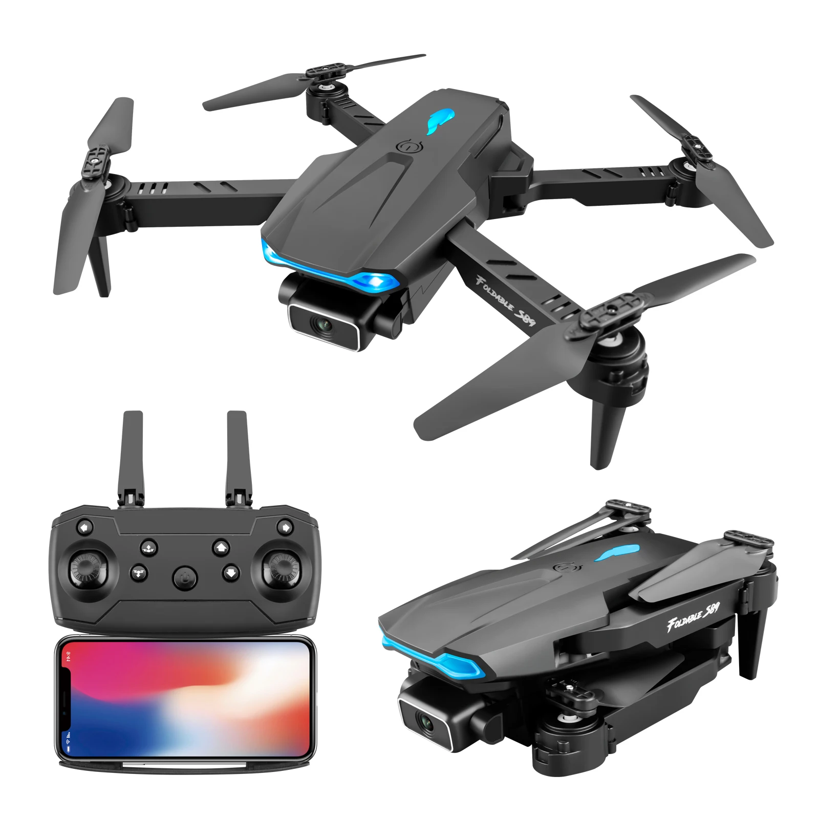Мини-Дрон S89 4k двойная HD-камера визуальное позиционирование 1080P Wi-Fi стабильный