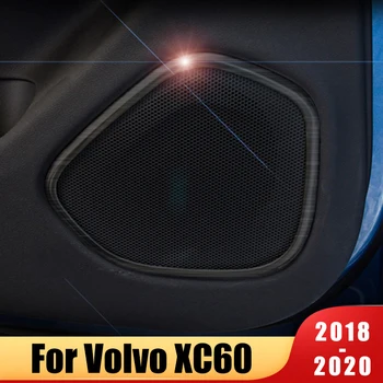 

For Volvo XC60 2018 2019 2020 Car Stainless Steel Door Panel Audio Speaker Frame Cover Circle Trim interior moulding Accessories
