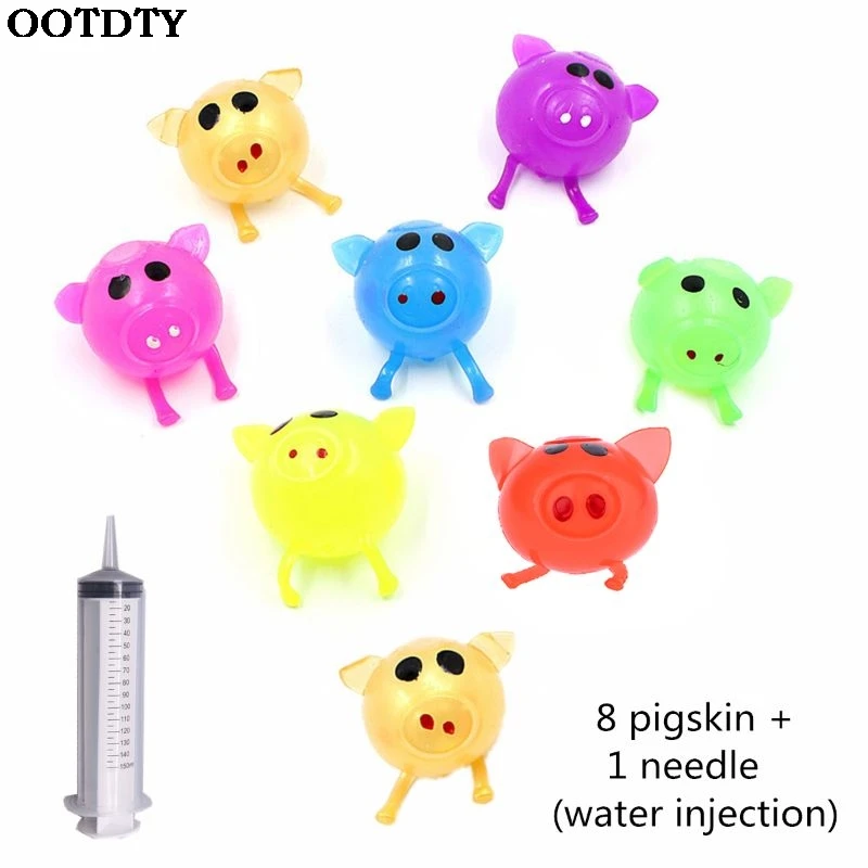 

8pcs Jello Pig Cute Anti Stress Splat Water Pig Ball Vent Toy Venting Sticky