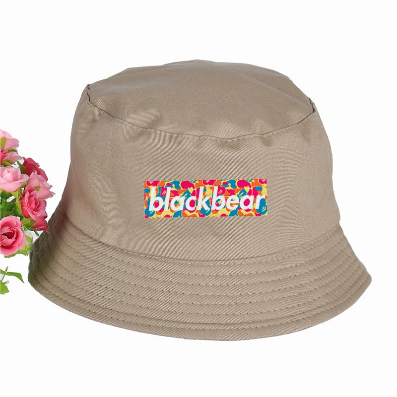 Blackbear принт мужская женская панама, шляпа-Панама высокое качество Кепки летние Кепки солнцезащитный козырек рыбалка, рыбак шляпа - Цвет: Темно-серый