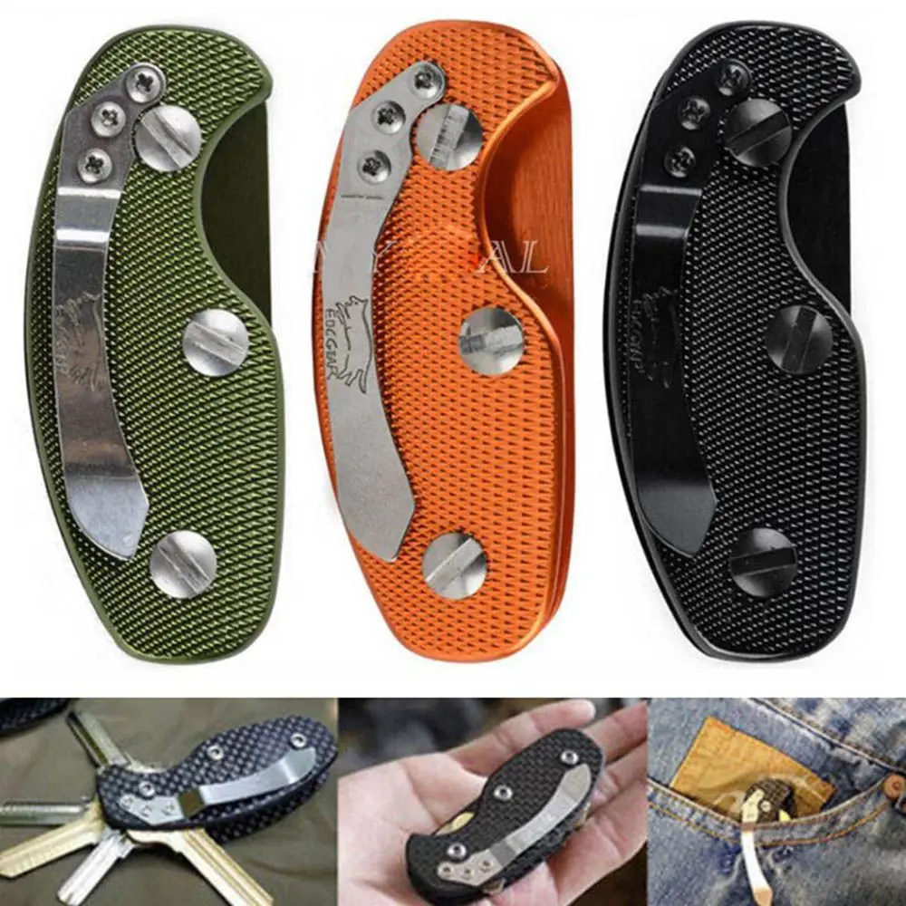 1 Pcs Aluminium Key Organizer Smart Key Wallet Holder Clip Folder Edc Outdoor Portable Pocket With Back Clip Keychain key case key holder key organizer