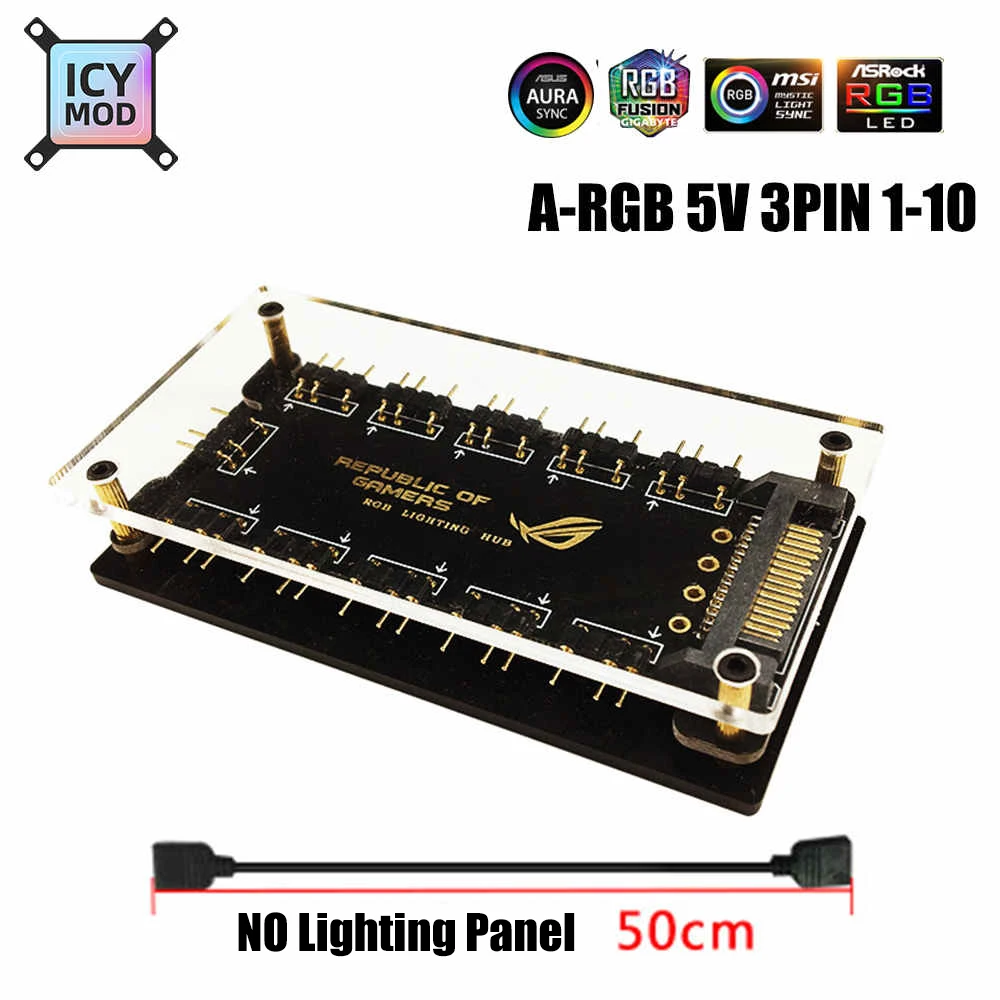 ROG-RGB Hub Splitter, 1-10 Portas, 1-6 Splitter,