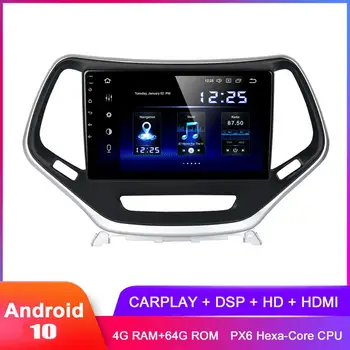 

10.2" IPS Display Android 10 Car Stereo GPS For Cherokee 2014 2015 2016 2017 2018 Carplay In Dash Auto Radio FM DSP Audio Video