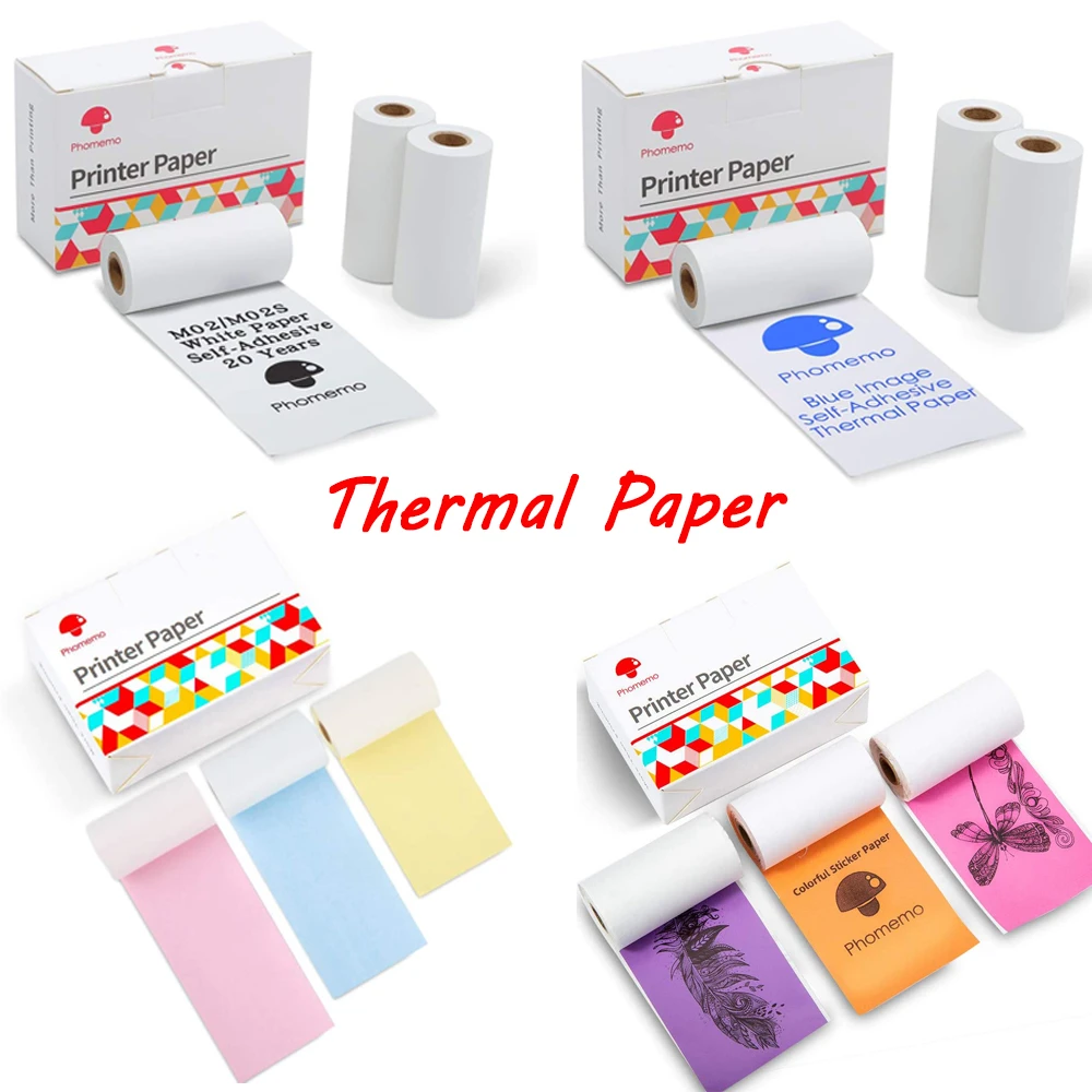 Phomemo Printable Sticker Papier Thermische Zelfklevende Rolling Printer Stickers Label Afdrukken Print Photo Printer Papier|Fotopapier| - AliExpress