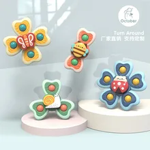 

Montessori Board Games Suction Cup Spinner Spiner Rattles For Kid Newborn Baby Interactive Fidget Educational Soft Christmas Toy