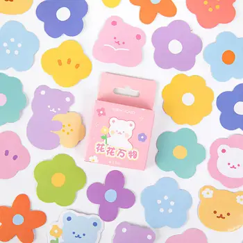 

46 Pcs/Box Cute Bear Flower Sticker Decorative Stationery Mini Stickers Set Scrapbooking DIY Diary Album Stick Label