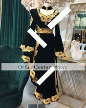

Istanbul Caftan Evening Dresses Black Velvet Traditional Albanian Robes Prom Dress 2022 vestido De Fiesta De Boda