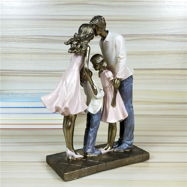 Holiday Family Sculpture Handmade Resin Statue 2