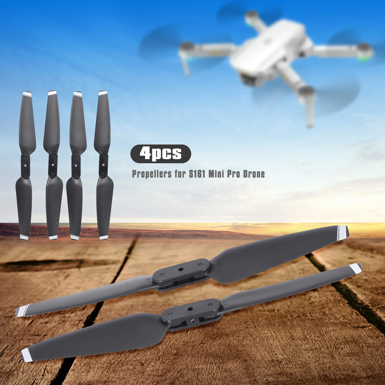 For Csj S161 Min Pro Rc Drone 4pcs Drone Propeller Blades Paddles - Parts \u0026  Accs - AliExpress