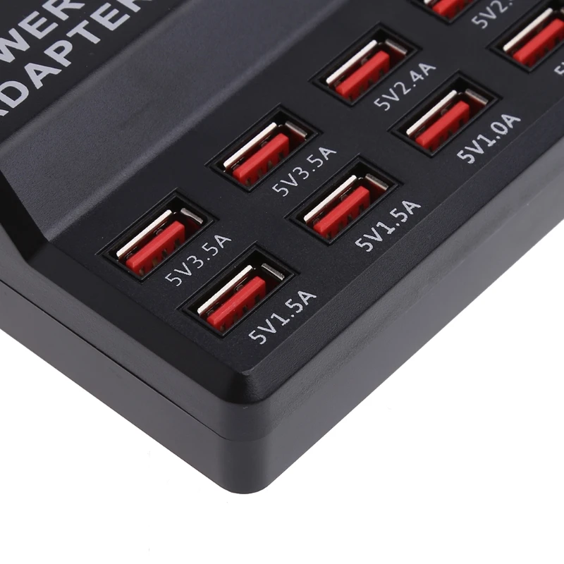 10 Port USB Power Charger Power Adapter Fast Charging Station Wall Travel Desktop Charger