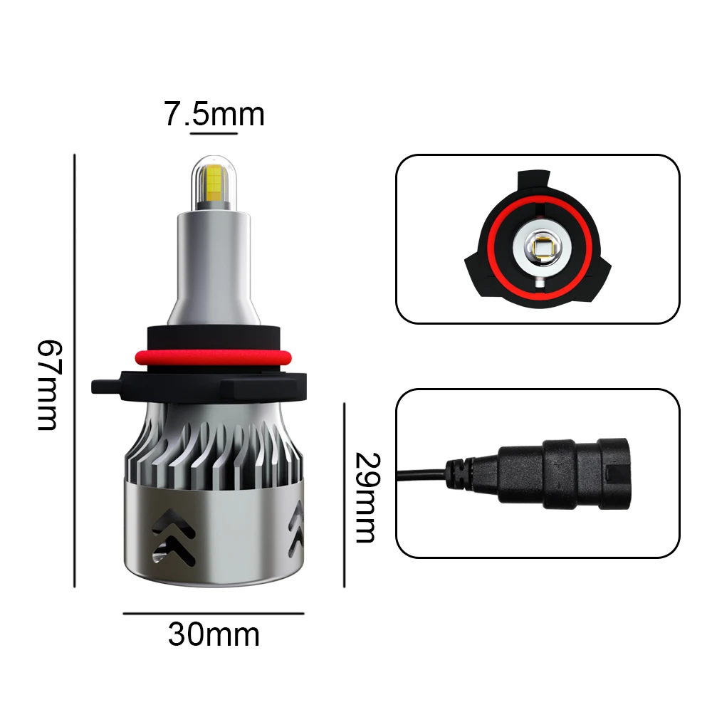 8 граней светодиодный фары для автомобиля H3 H7 светодиодный светильник H11/H8/H9 9005 9006 H1 лампы 360 градусов 60 вт подсветка CSP IP68 автомобильных огней