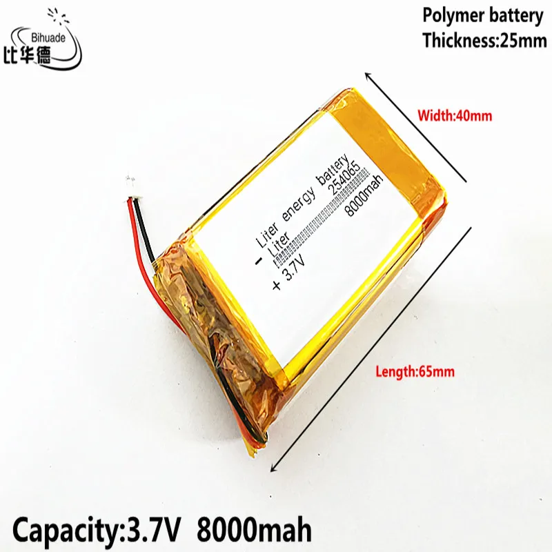 3 7 V 8000 мА/ч 254065 литр энергии аккумулятора хорошее качество полимера лития