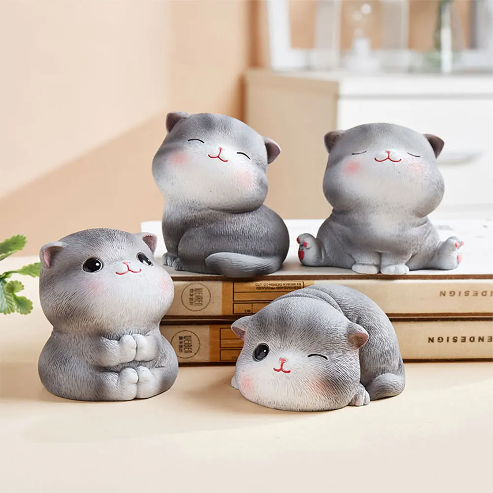 Мультфильм кошка ремесло орнамент настольные фигурки животных Миниатюрный Сад