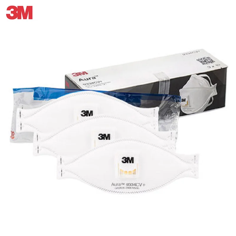 

In Stock 3M FFP3 Aura 9334CV Dust Mask 99% Filter Respirator Safety Mask Anti-PM2.5 Oily Non-oily Particulates Face Mask