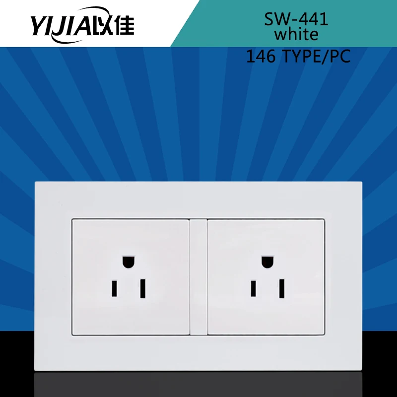 YIJIA американский стандарт 86*86 мм/146*86 мм 15A розетка 86/146 Тип 110-250 В розетки pc/нержавеющая сталь/стеклянная панель розетка домашняя работа