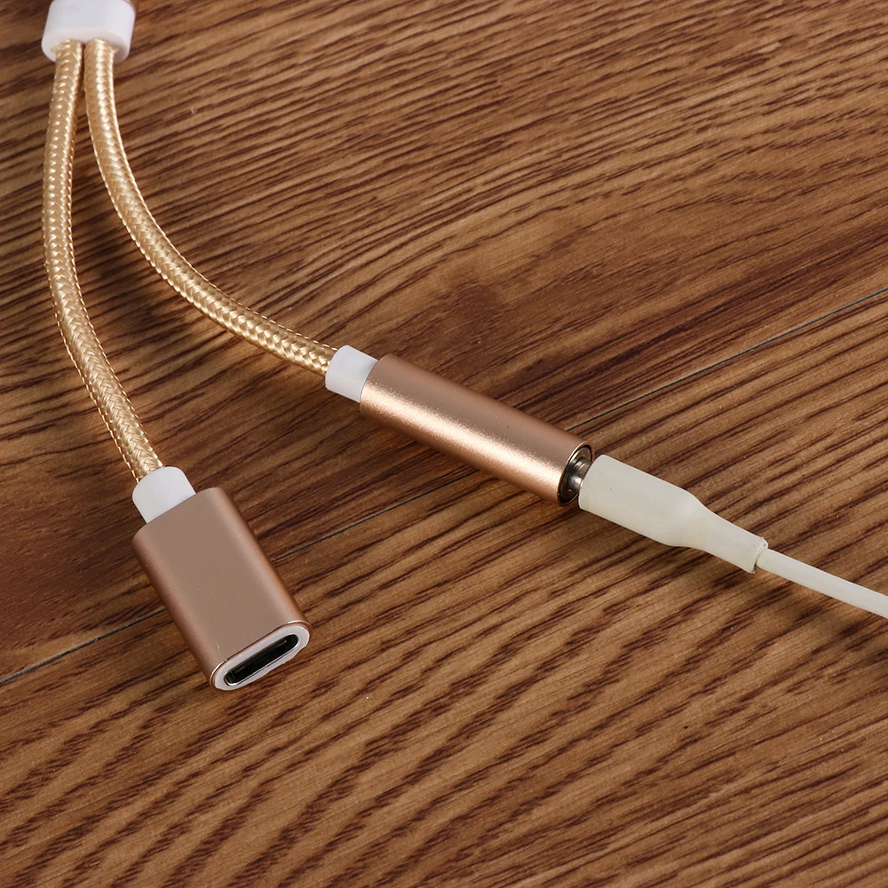 1 шт. 2 в 1 USB-C type C до 3,5 мм разъем AUX аудио сплиттер Usb кабель для зарядки адаптер для наушников Аксессуары для мобильных телефонов