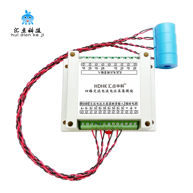 4-х канальный PLC AC Напряжение и текущими передатчик Напряжение и Мощность взаимной индуктивности приобретение измерения Сенсор модуль 485