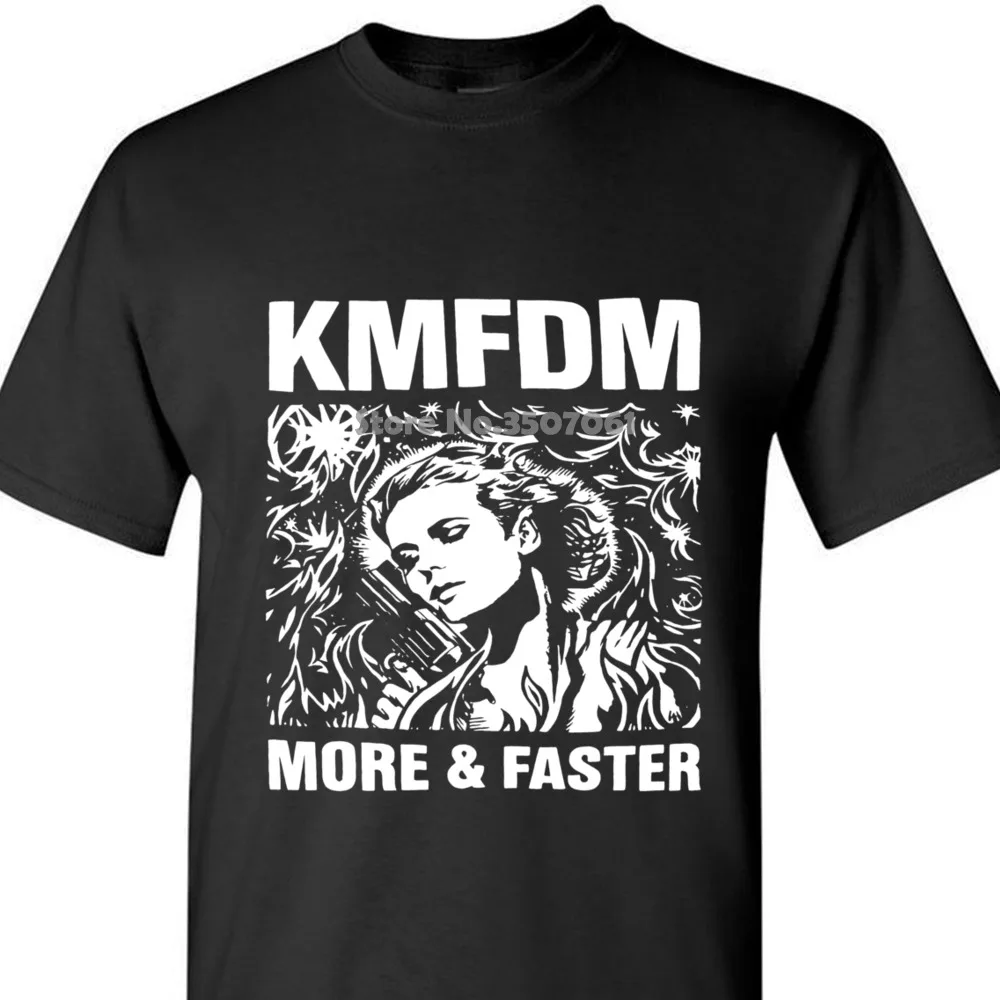 Kmfdm больше и быстрее промышленный краут Mdfmk чрезмерная сила Новая Черная футболка модная футболка мужская одежда пальто одежда Топы