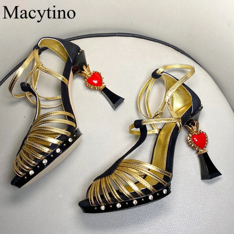 rose gold embellished heels