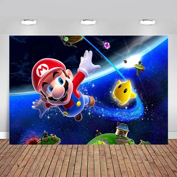 

Universe Vinyl Photography Background for Baby Cartoon Super Mario Photo Shoot Backdrop for Wedding Photo Studio Photo Backdrop