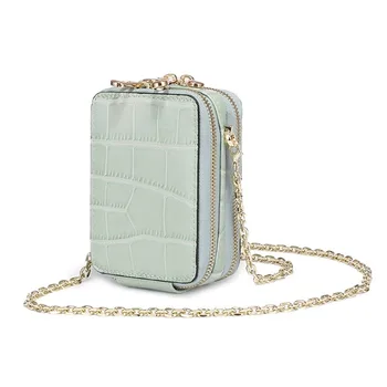 

New cosmetic bag storage lipstick bag small bag messenger mini chain multi-function card bag lady leather makeup bag with mirror