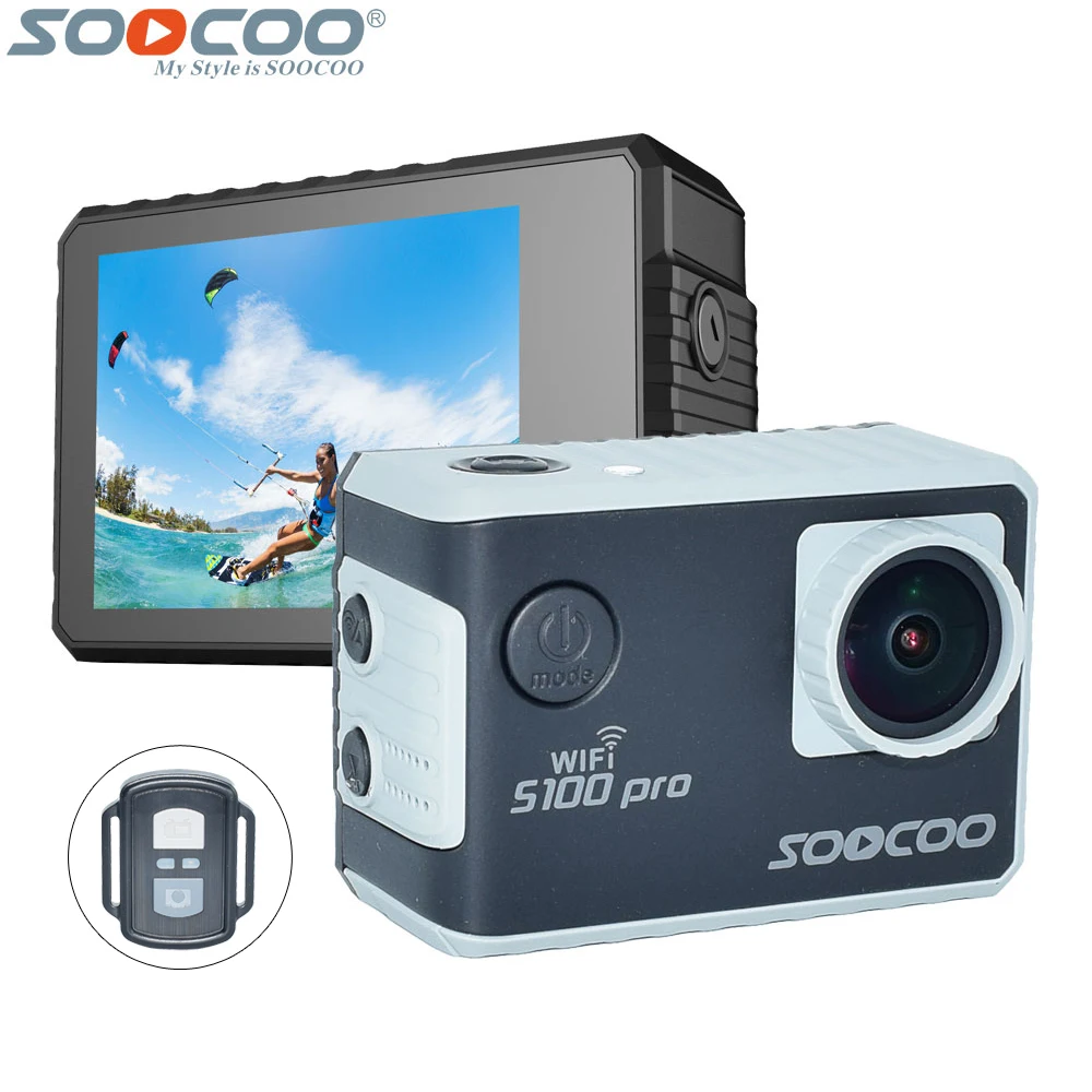 

SOOCOO S100 Pro 4K Wifi Action Video Camera 2.0" Touch Screen Voice Control Remote Gyro Waterproof 30m 1080P Full HD Sport DV