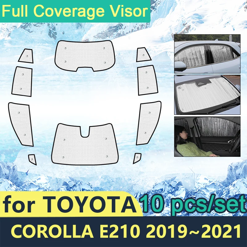 

Full Cover Sunshades For Toyota Corolla E210 Sedan 2019~2021 Car Sun Protection Windshields Side Window Visor Accessories 2020