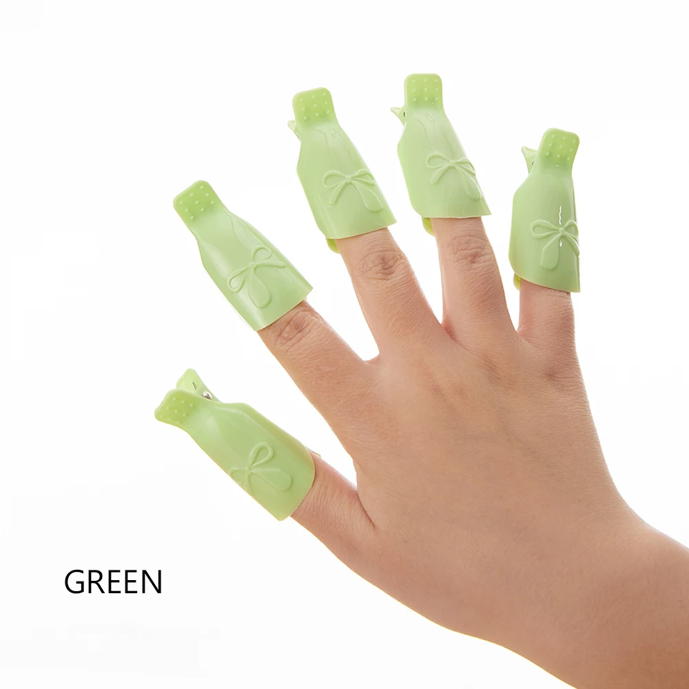 10pcs-green 10 шт. инструмент для снятия лака для ногтей подходит для салонов или домашних работ средство для снятия УФ гель-лака инструменты для обертывания - Цвет: 10pcs-green