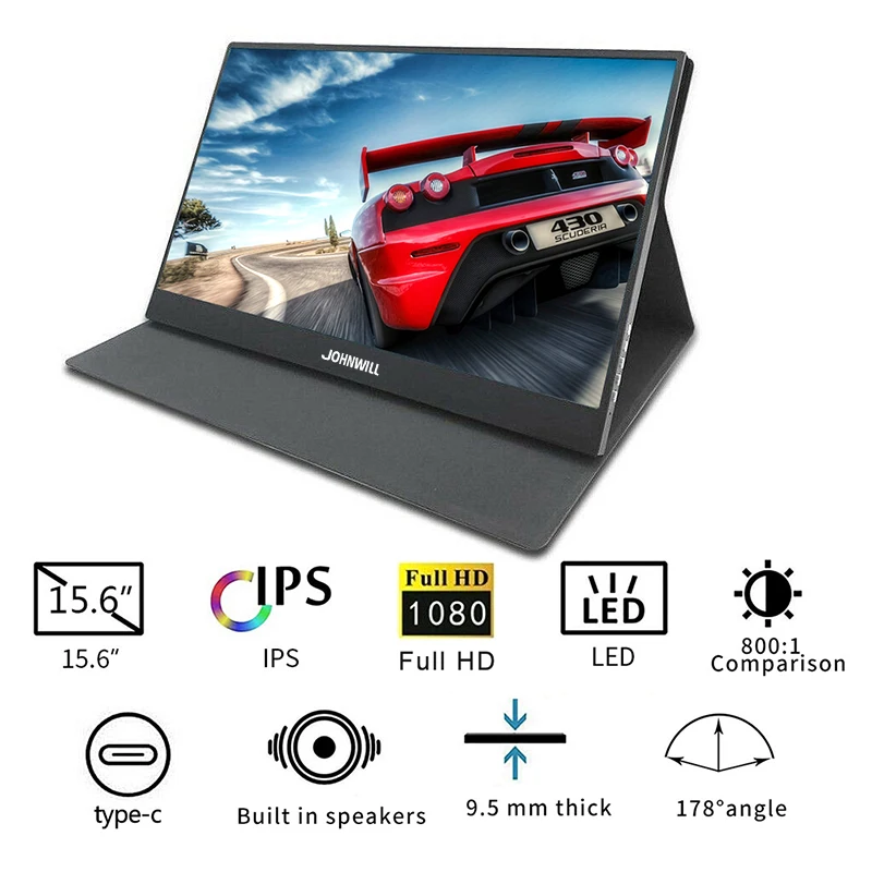  JOHNWILL Portable touch screen gaming monitor 15.6