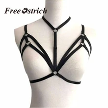 СВОБОДНЫЙ Модный уличный эластичный бюстгальтер в стиле панк и готика, прозрачный топ с ремешками для женщин, женское нижнее белье с поясом, вечерние Клубные 908