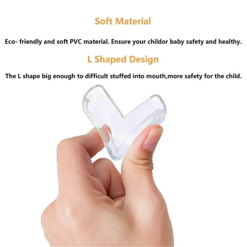 10pcs/lot Kids Soft Clear Table Desk Edge Corner Guards Transparent Rubber Ball L Shape Baby Safety Silicone Corner Protector