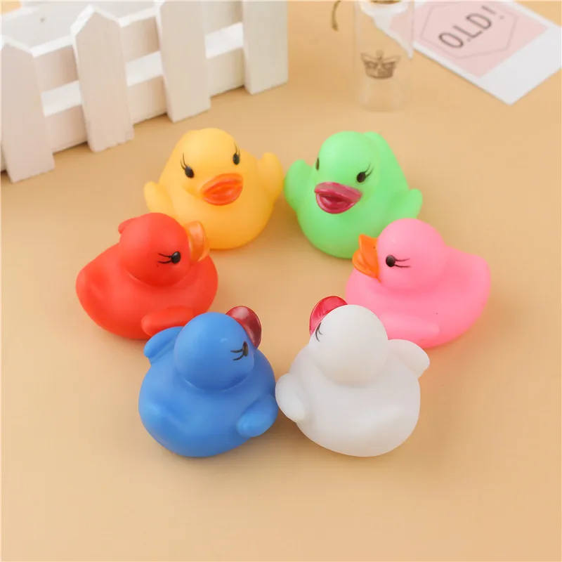 Baby Duck Bath Toys Kids Led Lighting Up Water Floating Toy Luminous Swim Rubber Ducks Toys For Children Classic Baby Water Toy 5
